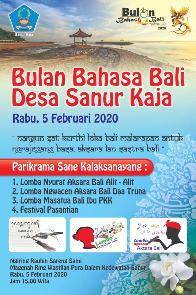 BULAN BAHASA BALI DESA SANUR KAJA TAHUN 2020!