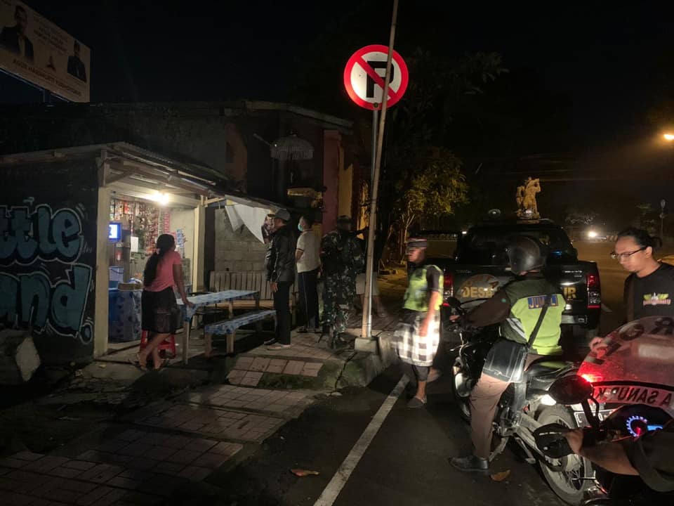 Patroli Gabungan Satgas Covid-19 Desa Adat Sanur dan Desa Sanur Kaja
