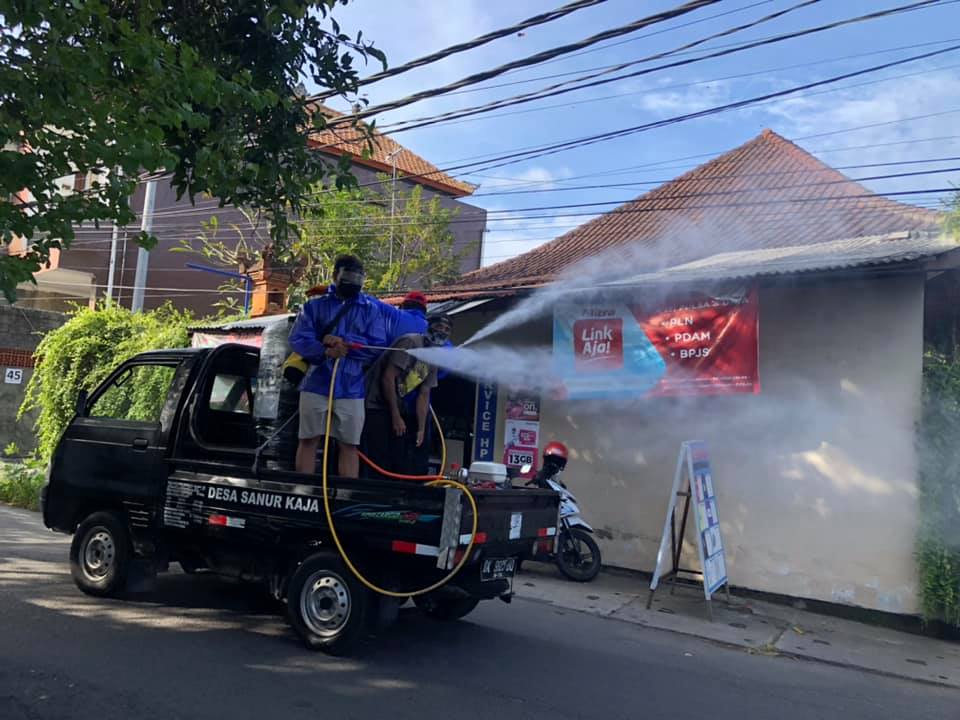 SANUR KAJA BERGERAK TERUS MENCEGAH PENYEBARAN COVID-19 DI WILAYAH DESA SANUR KAJA