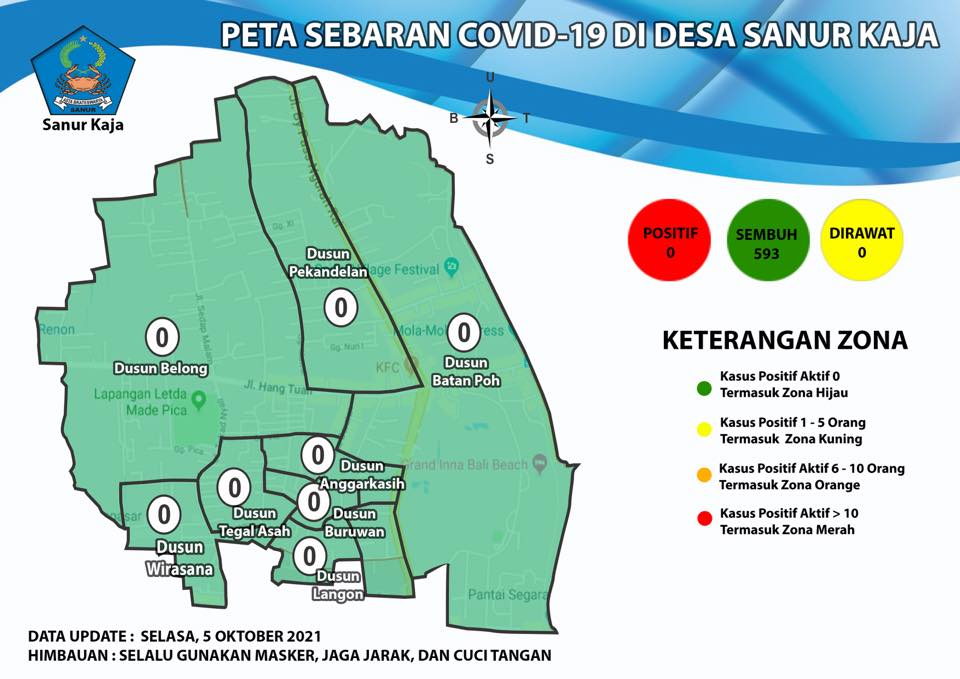 Update Peta Sebaran COVID-19 Di Desa Sanur Kaja