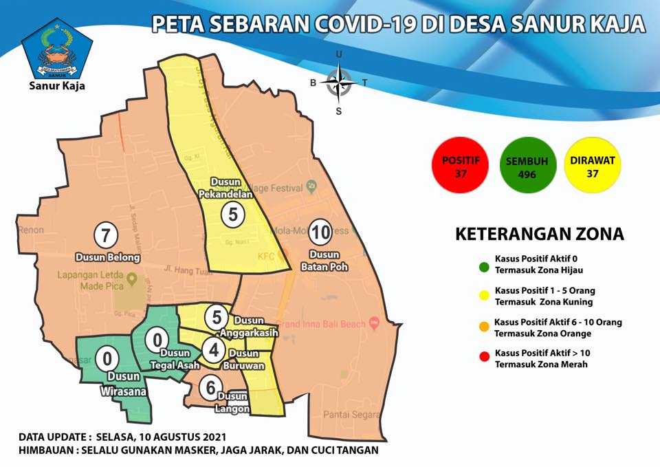 Update Peta Sebaran COVID-19 Di Desa Sanur Kaja