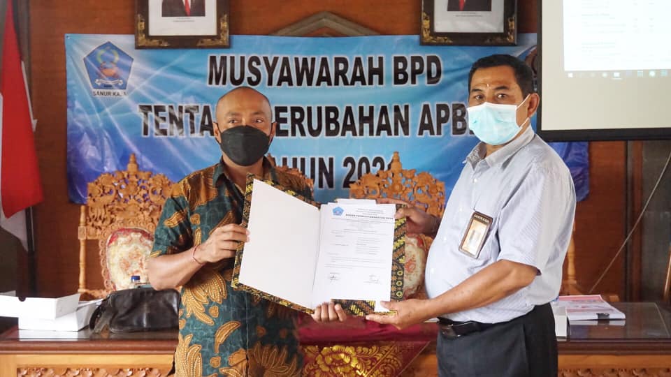 Musyawarah BPD Tentang Perubahan I APB Desa Sanur Kaja Tahun Anggaran 2021