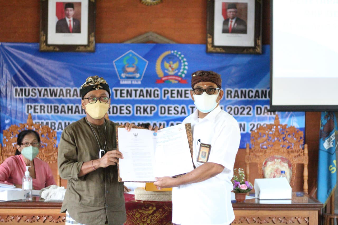 Kegiatan Musyawarah Desa Tentang Perubahan atas Peraturan Desa Sanur Kaja No. 5 Tahun 2021 Tentang Rencana Kerja Pemerintahan (RKP) Desa Sanur Kaja Tahun 2022