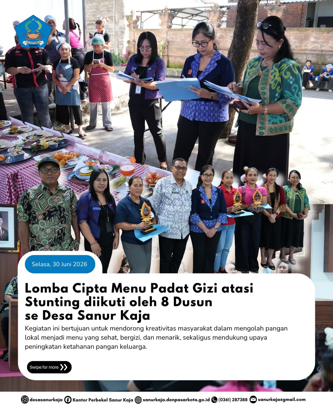 Lomba Cipta Menu Padat Gizi atasi Stunting Desa Sanur Kaja