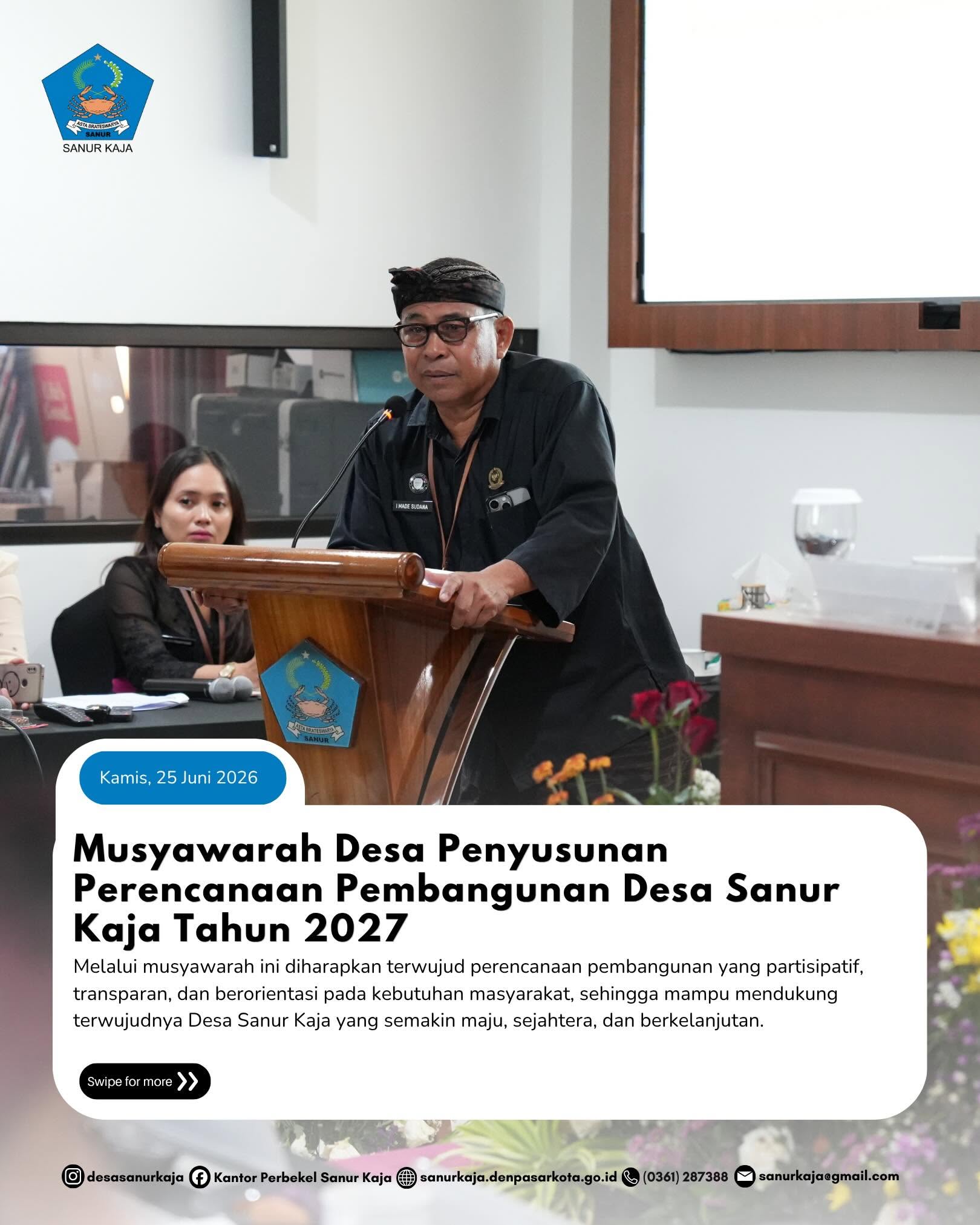 Musyawarah Desa Perencanaan Pembangunan Desa Sanur Kaja Tahun 2027