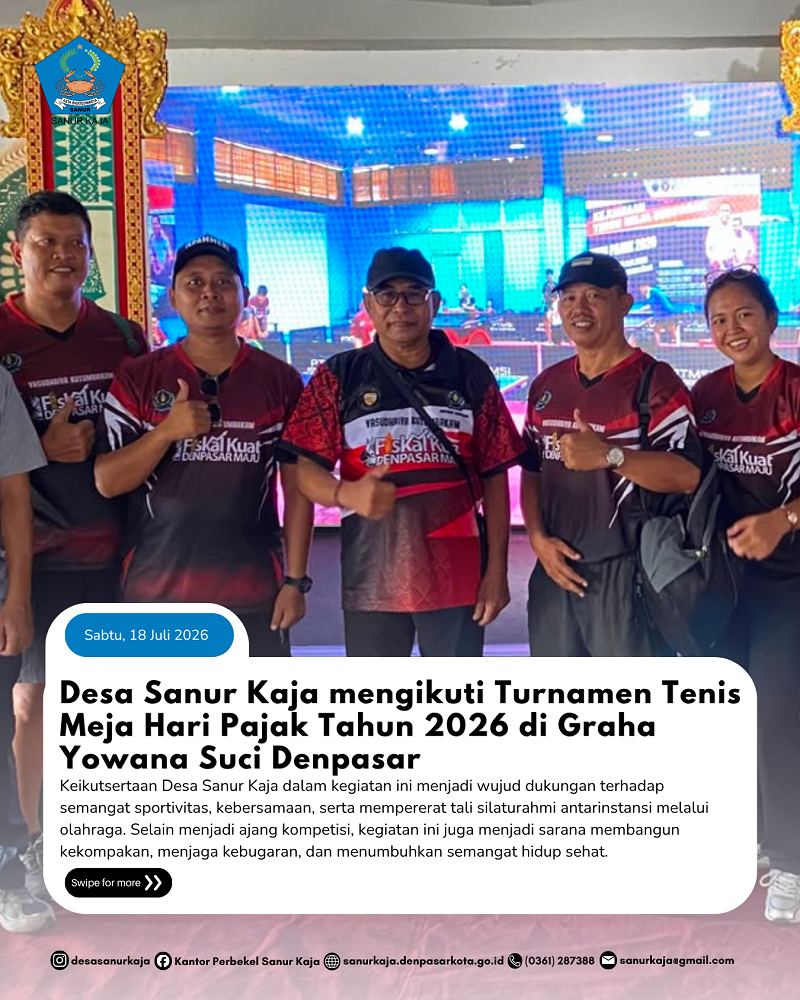Desa Sanur Kaja Ikuti Turnamen Tenis Meja Hari Pajak Tahun 2026